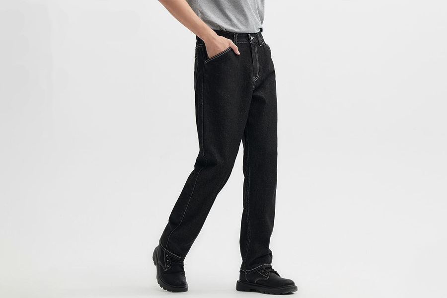 Casual Straight Jeans with Vintage Wash